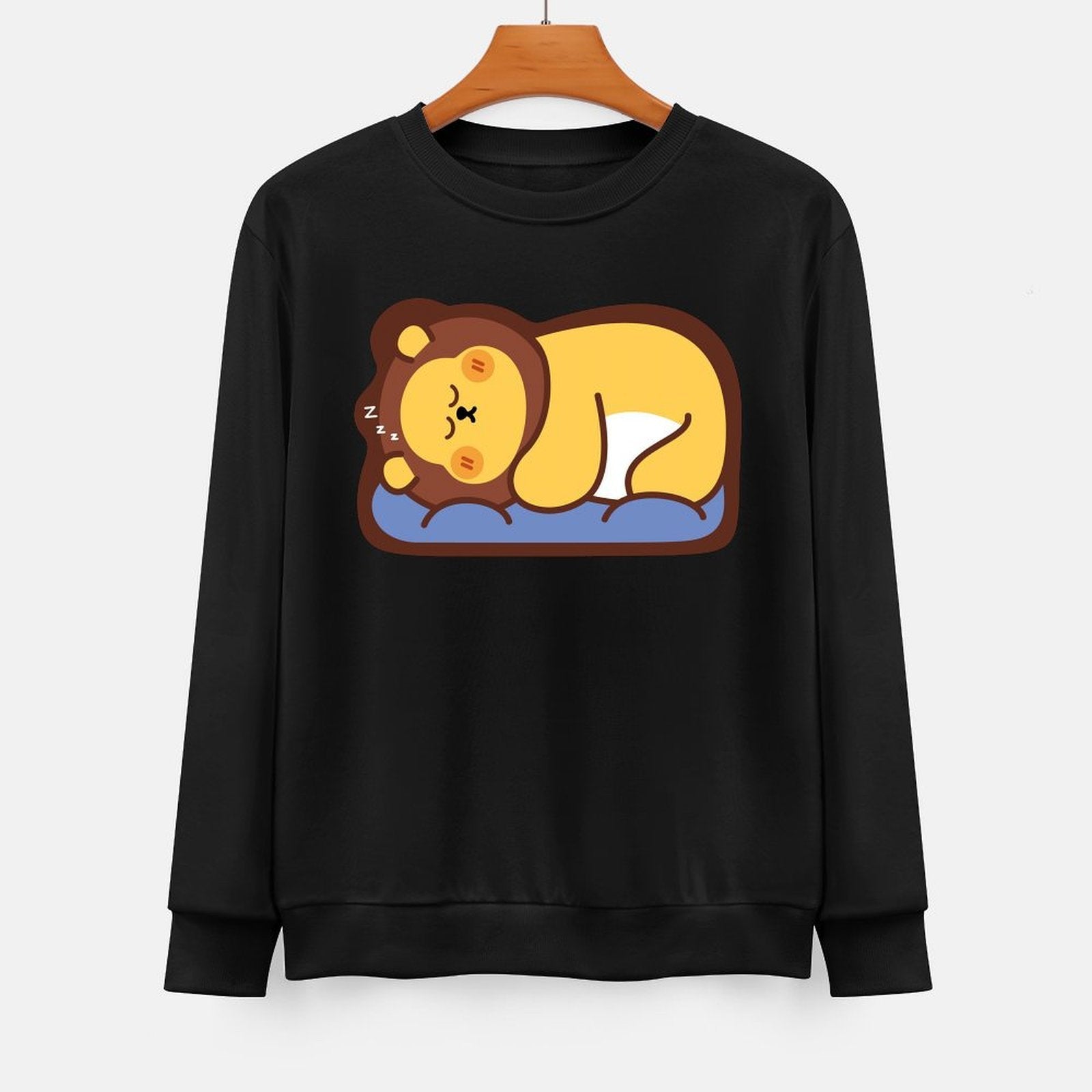 Front Patterned Long Sleeve TopEssential Crewneck